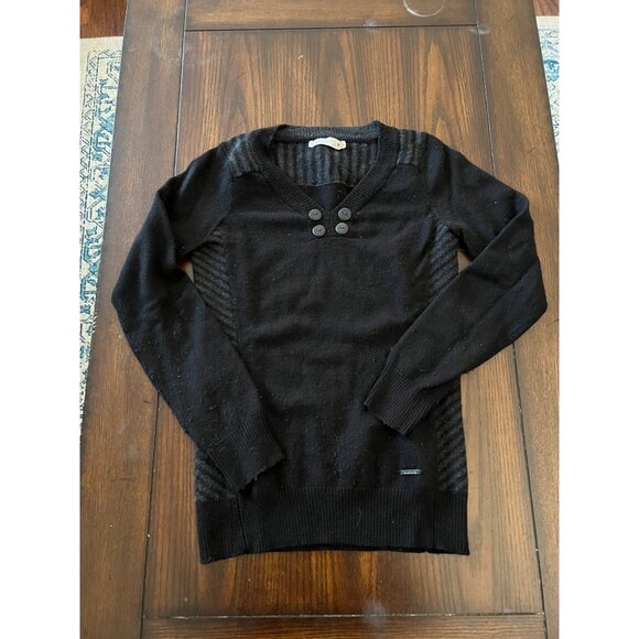 Smartwool Sweaters - Smartwool Piney Lake Henley Sweater Merino Wool Women's Black Outdoor Layer XS